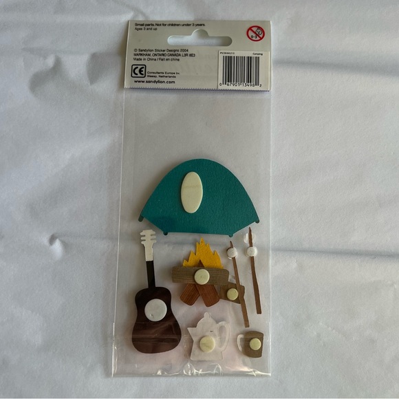 VTG NWT Sandylion Essentials Dimensional Camping Sticker Set - Picture 2 of 5